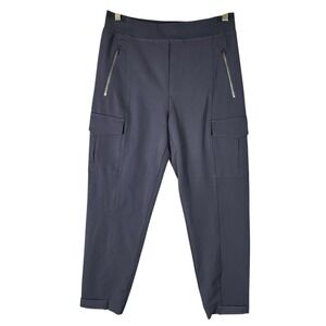 Athleta Endless High Rise Cargo Pant Size 10 Navy Tapered Snap Cuff